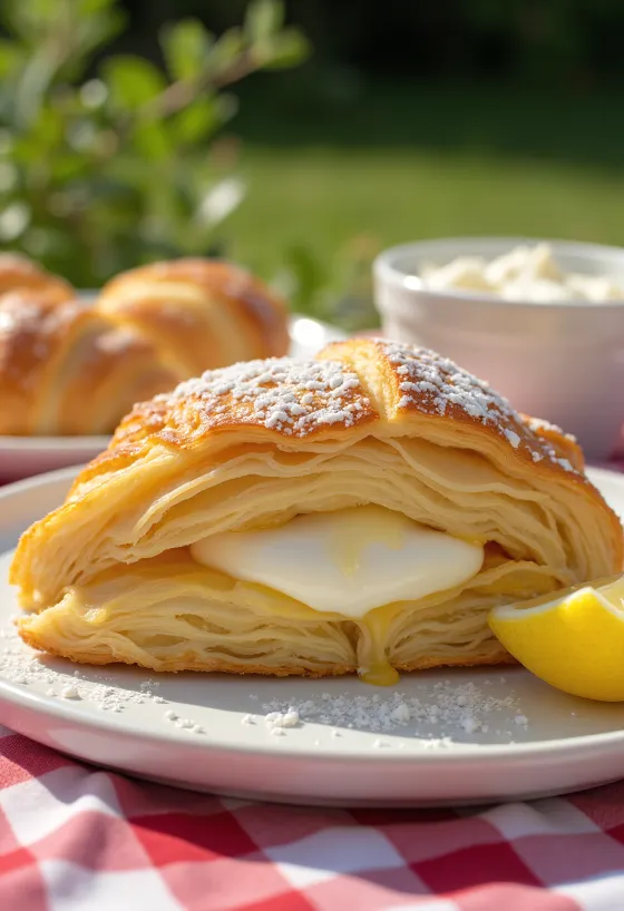 Croissant yogurt Yunani baru dipanggang
