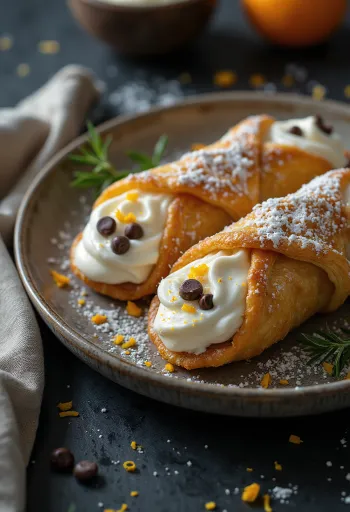 Cannoli ricotta disajikan