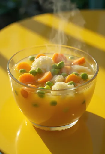 Sup sayuran segar dengan wortel, seledri, dan peterseli