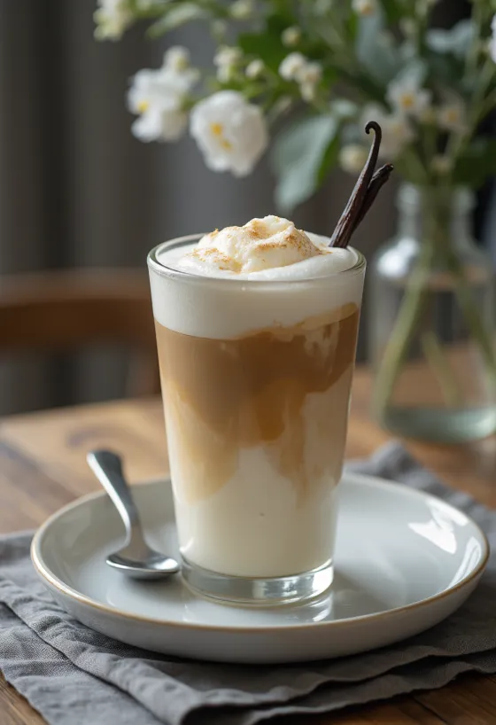 Latte vanila disajikan segar