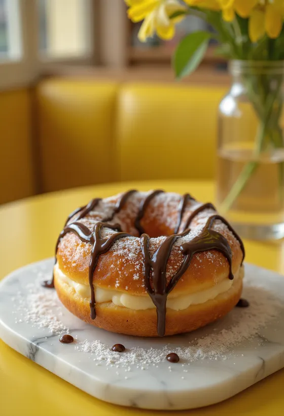 Donat krim Baileys disajikan