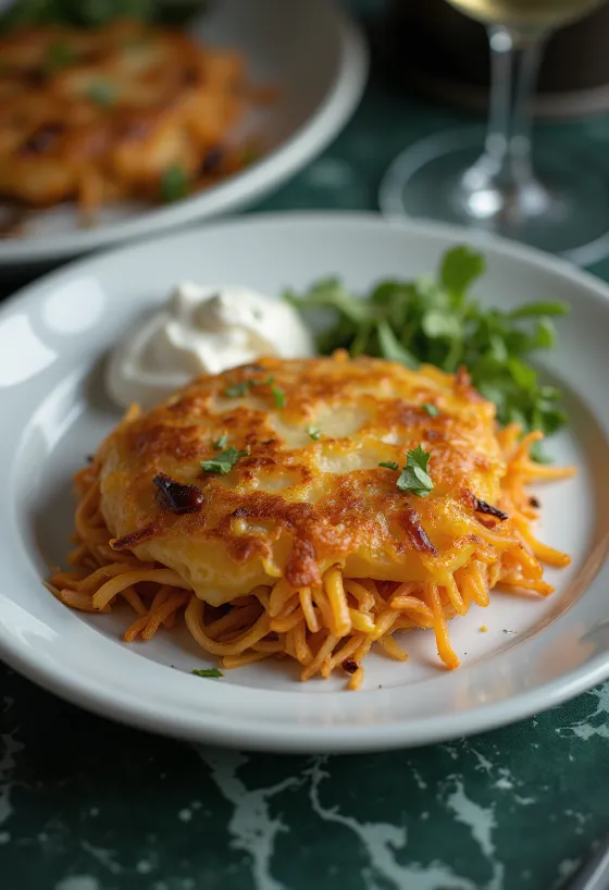 Rosti sayuran renyah BBQ di piring