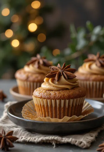 Cupcake gingerbread yang baru dipanggang