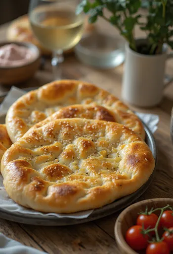 Roti Naan-e Barbari Persia yang baru dipanggang