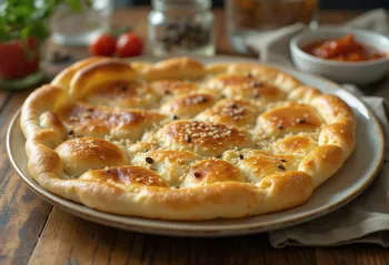 Roti Naan-e Barbari Persia yang baru dipanggang