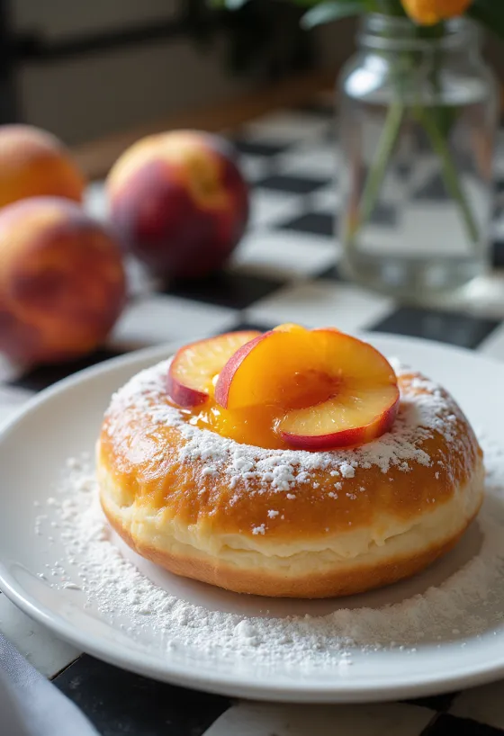 Donat aprikot disajikan