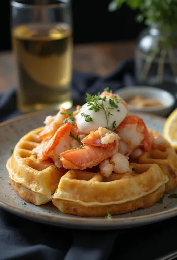 Waffle lobster gourmet