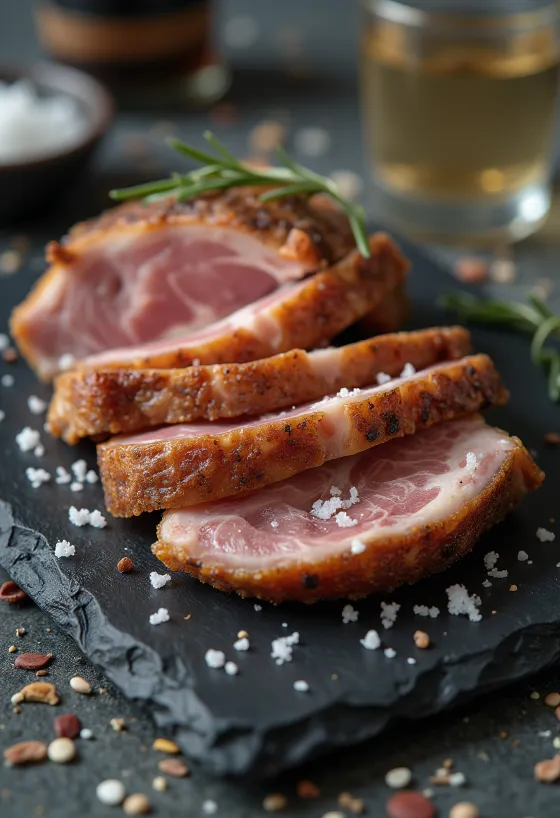 Steak daging sapi spesial disajikan dengan irisan lemon dan sayuran panggang.