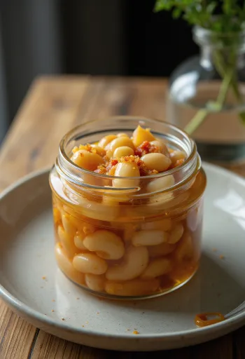 Acar natto pedas dalam toples