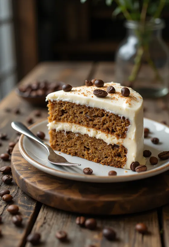 Kue mascarpone kopi yang sudah dipotong