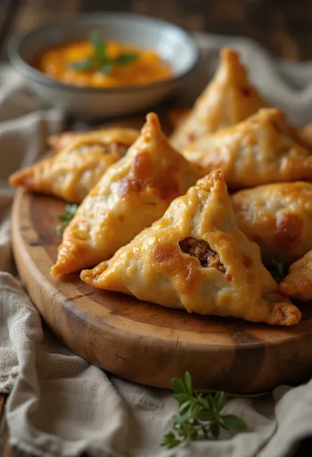 Samosa kalkun disajikan
