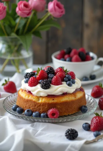 Kue buah beri disajikan