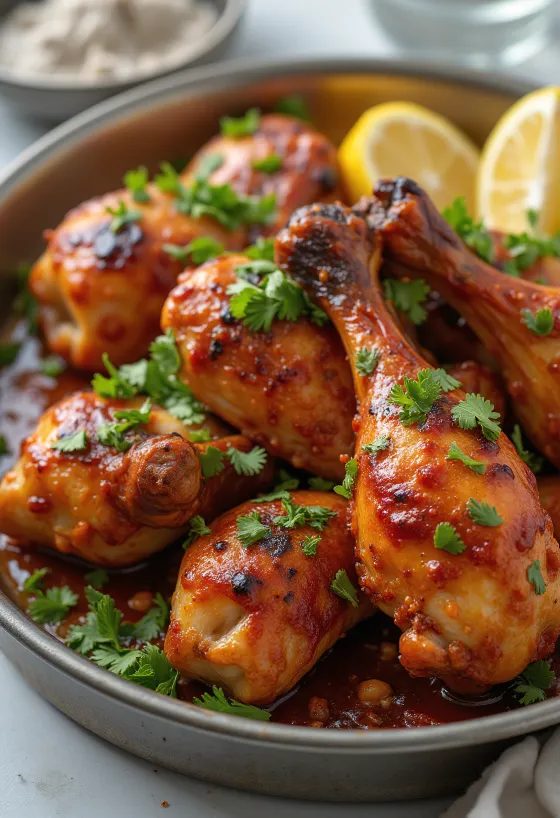 Ayam Tandoori disajikan dengan roti naan dan salad