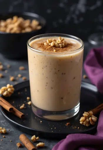 Smoothie jahe kenari dalam gelas