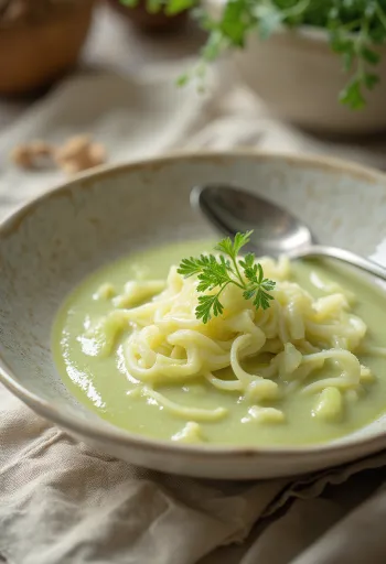 Sup krim kubis mint disajikan