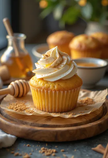 Cupcake madu dengan krim mascarpone