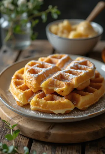 Waffle air soda disajikan