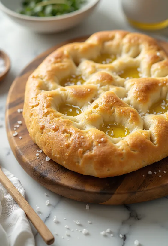 Focaccia sourdough disajikan