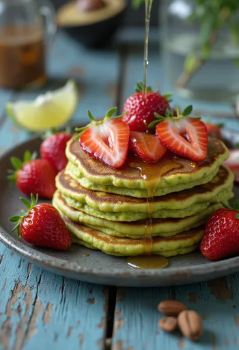 Pancake alpukat vegan disajikan