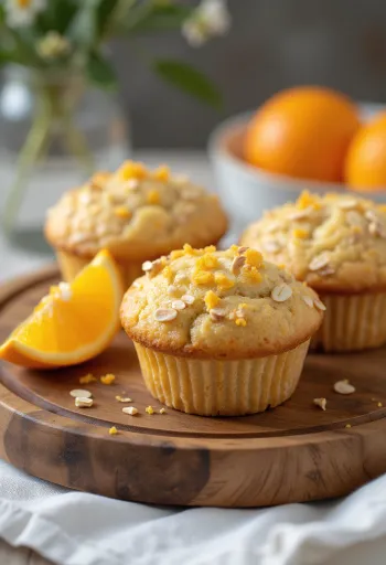 Muffin jeruk oatmeal disajikan