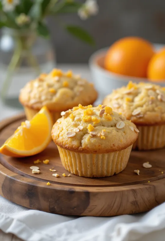 Muffin jeruk oatmeal disajikan