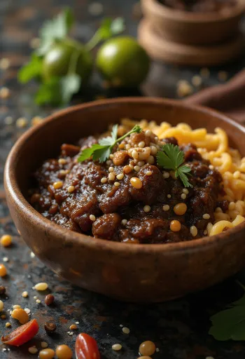 Mole poblano dengan daging ayam dan nasi