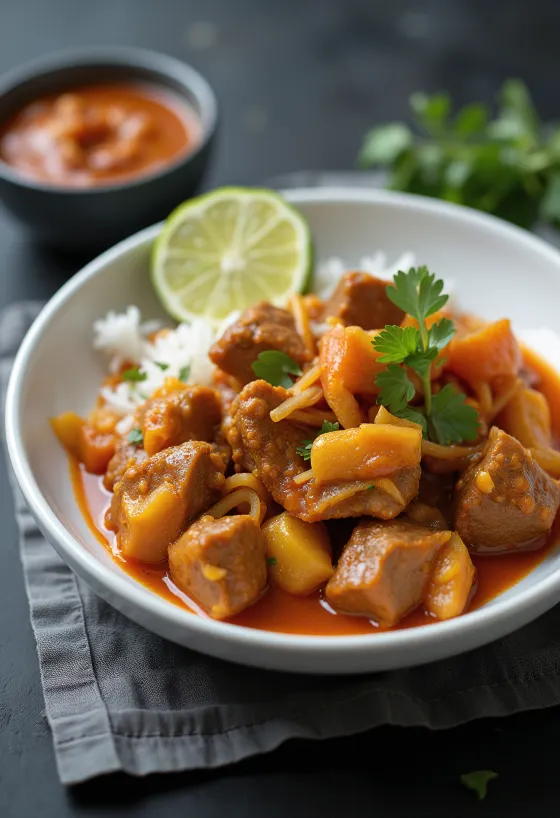 Kari sapi Thai disajikan