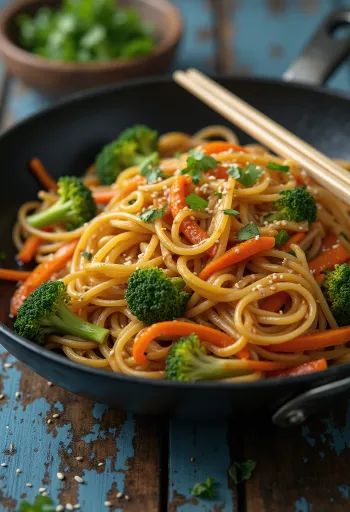 Mie goreng sayur ala China disajikan