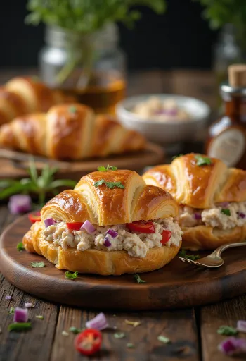 Croissant tuna disajikan