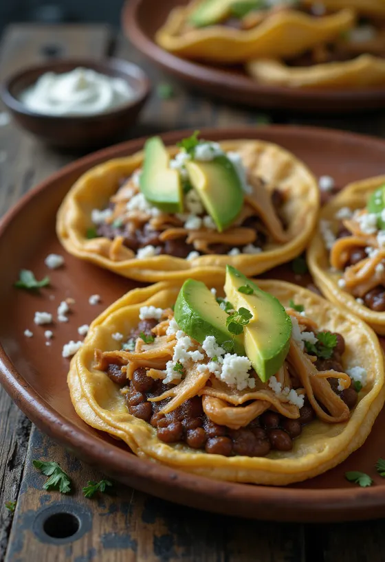Sopes Meksiko yang baru dibuat disajikan