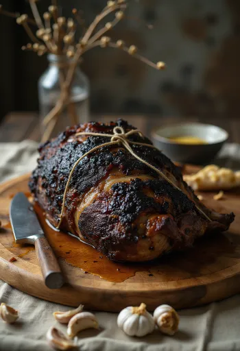 Sapi panggang tusuk sate dengan rempah-rempah dan sayuran panggang