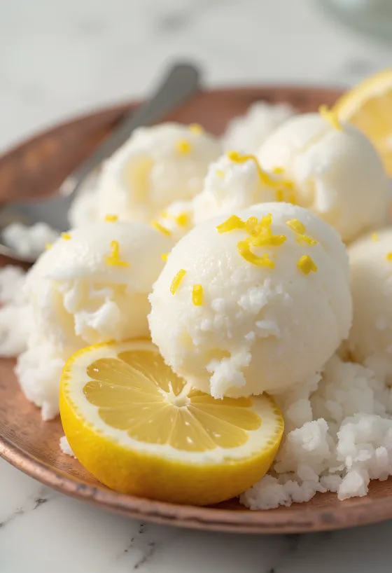 Sorbet lemon Sisilia hidangan penutup menyegarkan buatan sendiri