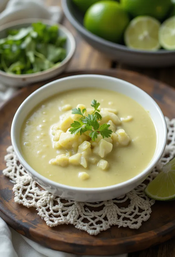 Saus kari jeruk nipis santan disajikan