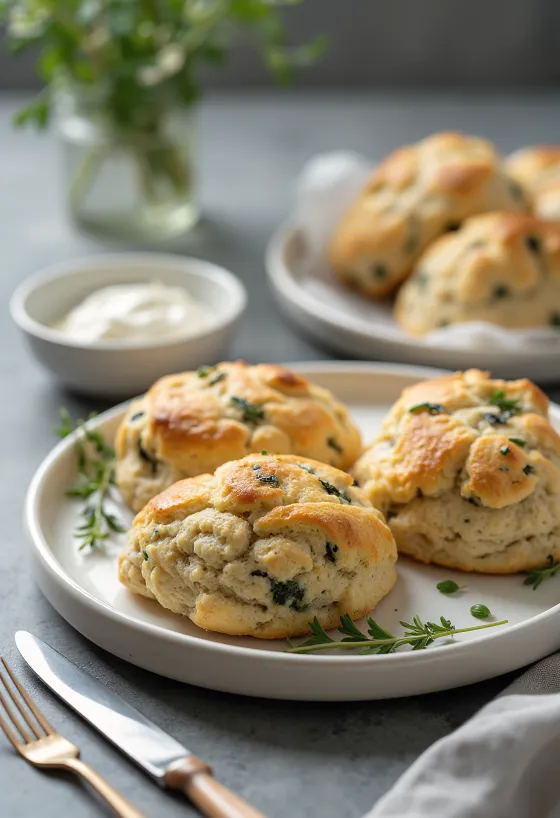 Scone herbal disajikan