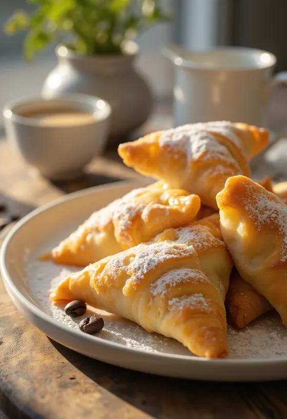 Samosa krim kopi disajikan