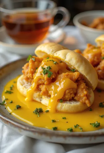 Salted Egg Yolk Chicken Bao dengan ayam berbalut telur asin