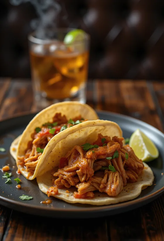 Tacos de Pollo al Chipotle disajikan