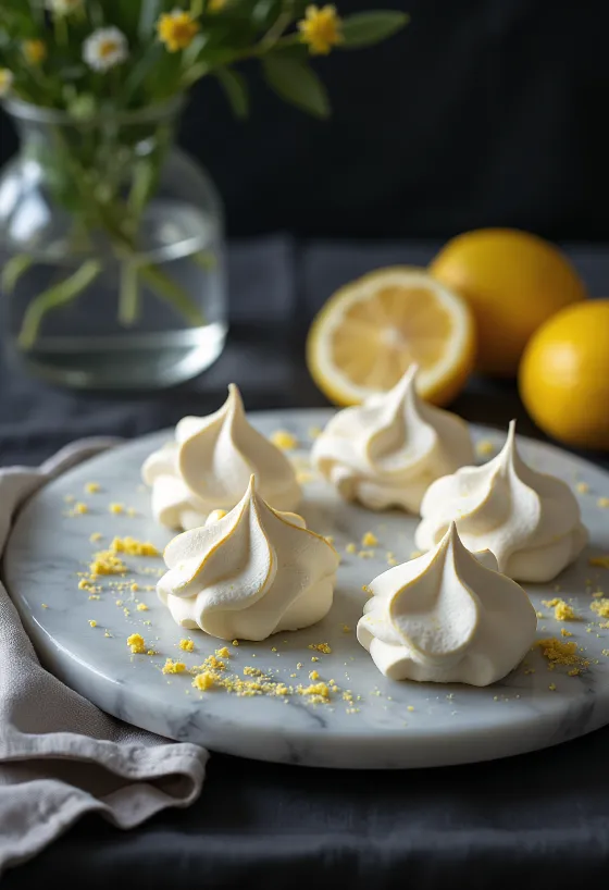 Meringue Lemon disajikan di piring