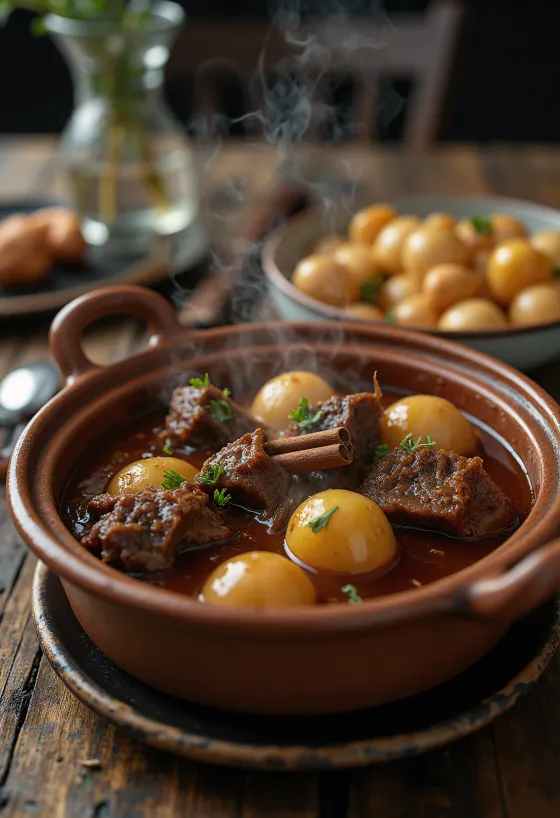 Stifado disajikan