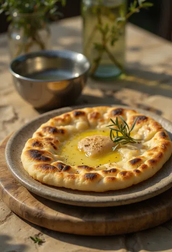 Roti pipih Aljazair Kesra disajikan