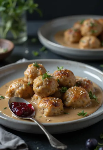 Köttbullar disajikan