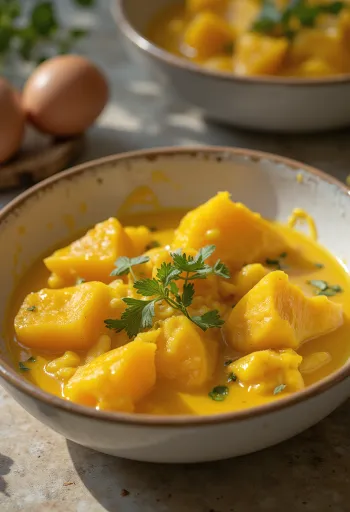 Kari Terong dengan Ubi Jalar disajikan