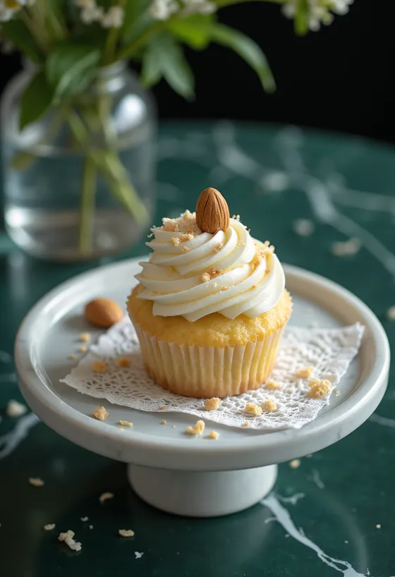 Cupcake Raffaello disajikan