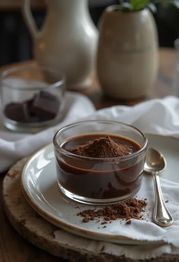 Likur cokelat disajikan dalam botol