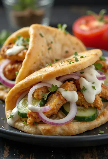 Gyros ayam disajikan