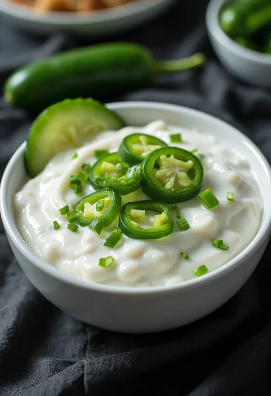 Saus Bawang Putih Dill Jalapeño disajikan