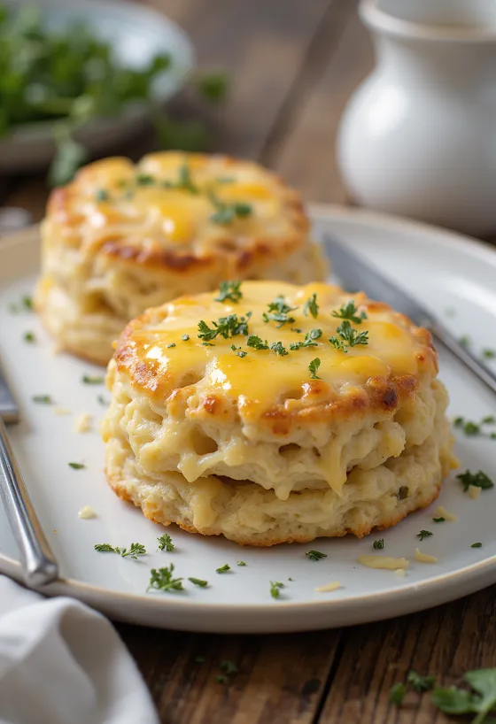 Scone kubis keju disajikan