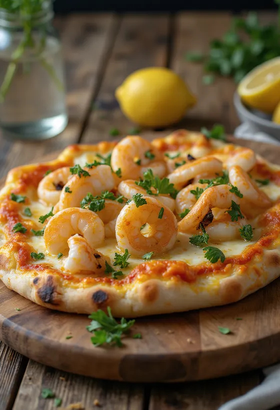 Pizza Frutti di Mare Vegan disajikan