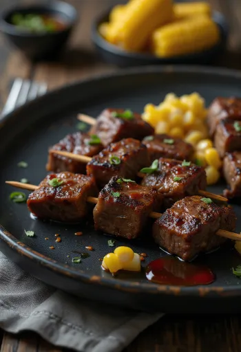 Anticuchos sate jantung sapi Peru disajikan