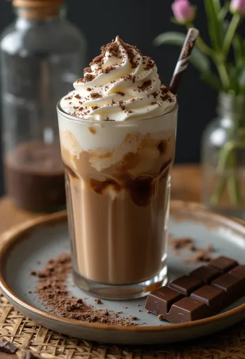 Frappe cokelat disajikan